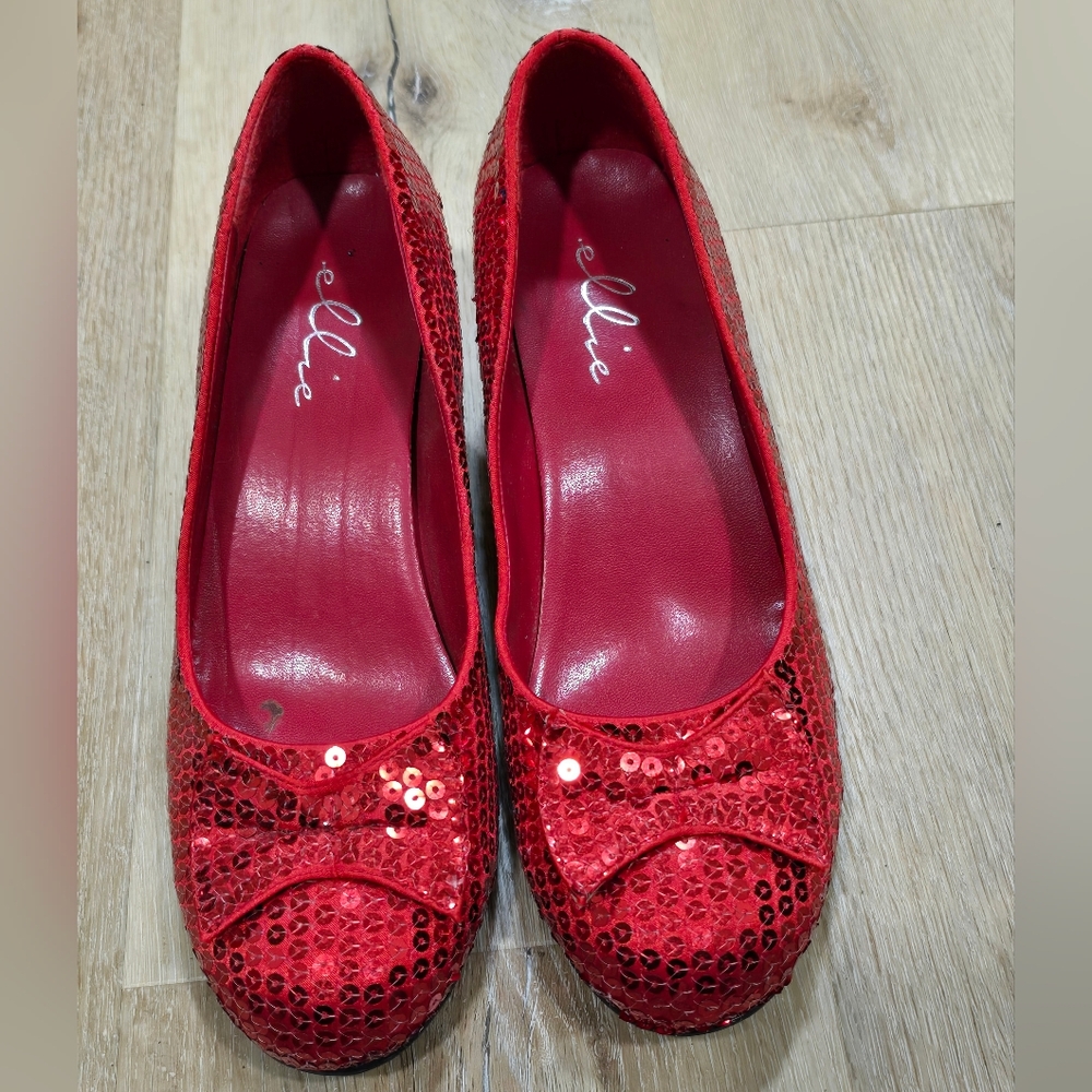 Ellie Sparkling Red Sequin Heels